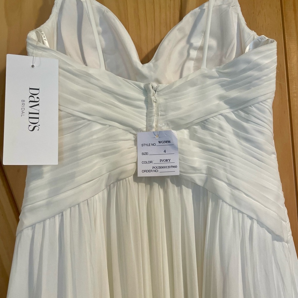 David's Bridal Ivory Gown with Spaghetti Straps - Picture 6 of 7